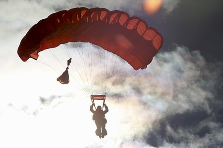 silhouette of man using parachute thumbnail