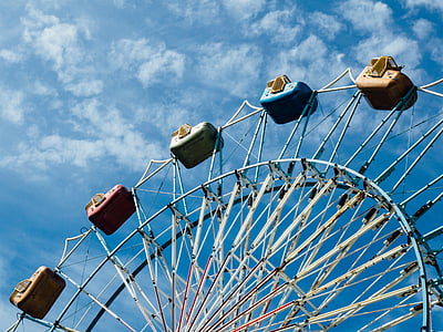 white ferris wheel under cloudy sky thumbnail