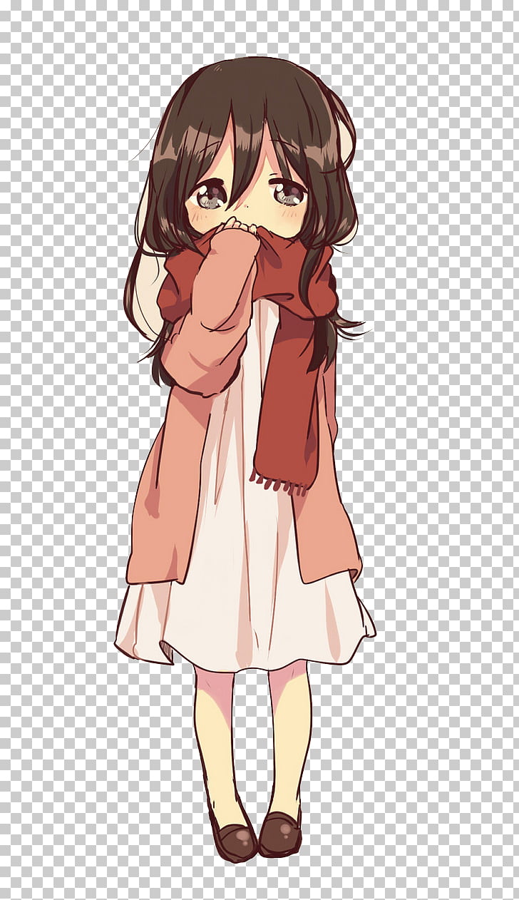 Aesthetic Long Hair Brown Haired Girl Drawing