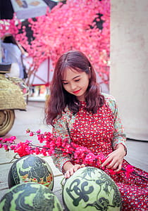 Woman Wearing Red Dress thumbnail