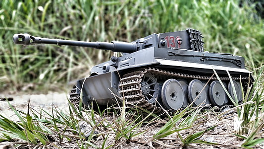 black battle tank scale model thumbnail