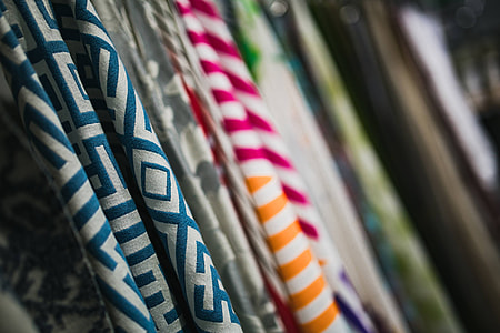 Collection of design fabrics on hangers thumbnail