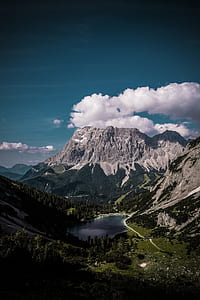 landscape photography of lake with view of mountain thumbnail