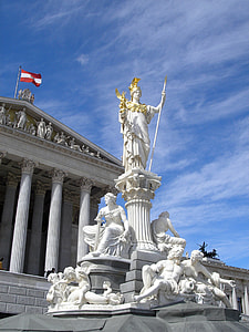 Austrian Parliament Building Statue in Vienna, Austria thumbnail