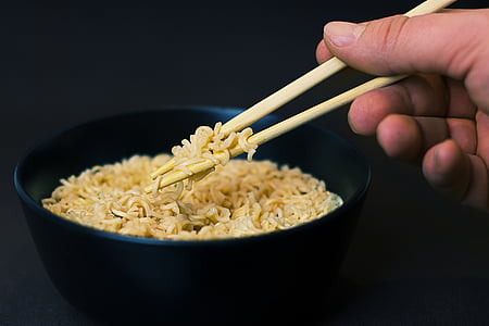 person eating noodles using chopsticks thumbnail