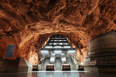 empty escalator inside building thumbnail