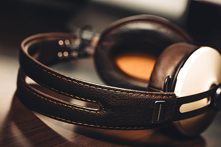 Music headphones on table thumbnail