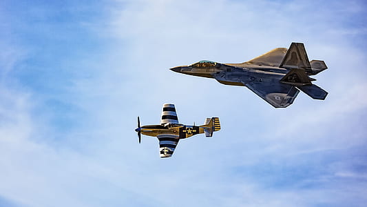 two warplanes flying on the sky thumbnail