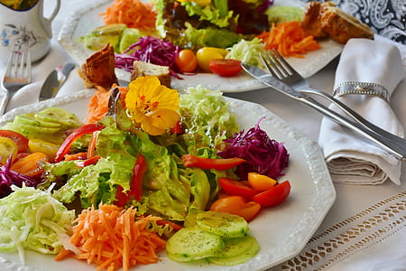 white ceramic plate with vegetables thumbnail