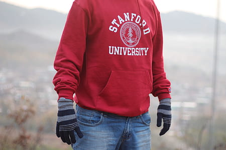 man in red pullover hoodie thumbnail