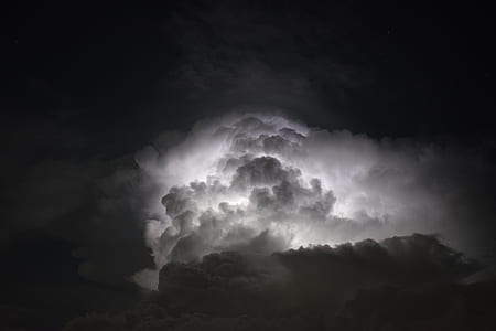 black-and-white, sky, clouds, dark thumbnail