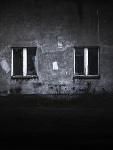 windows on gray concrete wall thumbnail