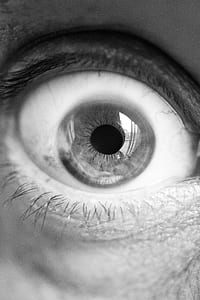 close-up grayscale photography of human eye thumbnail