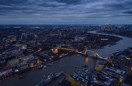 aerial view photography of city during nighttime thumbnail