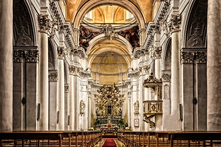 white and beige cathedral interior thumbnail