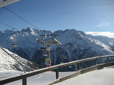 cable car at snow mountain thumbnail