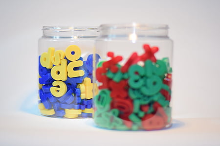 two jars of numbers and letters thumbnail