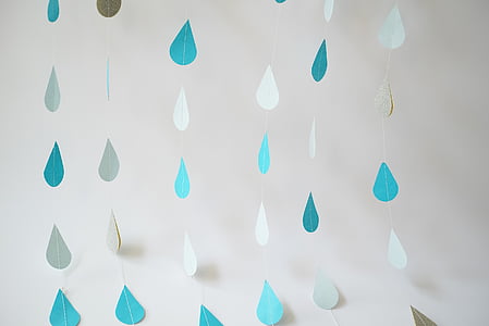 white and blue teardrop hanging decor thumbnail