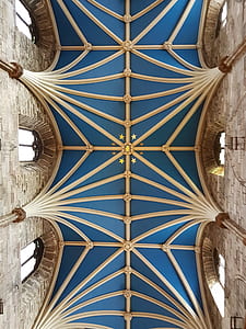 brown and blue ceiling view of concrete structures thumbnail