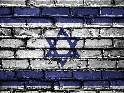 Israel flag painted on bricked wall thumbnail