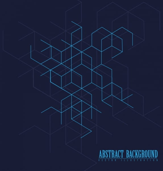 Abstract Background Blue 3d Cubic Sketch Ai Eps File Free