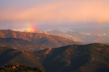 rainbow, mountain, corsican, autumn, scenics, sunset thumbnail