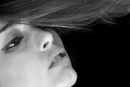 grayscale photo of woman's face thumbnail