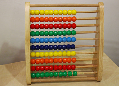 macro photography of abacus on wooden table thumbnail