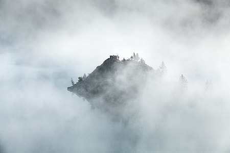 mountain covered with fog thumbnail