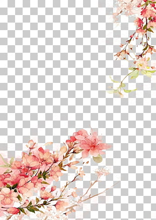 Watercolor painting Chinese painting Drawing Illustration, Antiquity beautiful watercolor illustration, selective focus photography of pink petaled flower PNG clipart
