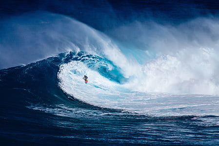 person surfing on sea wave painting thumbnail