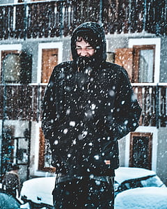 man wearing black hoodie white snowing thumbnail
