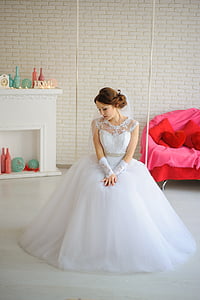 women's white wedding dress thumbnail