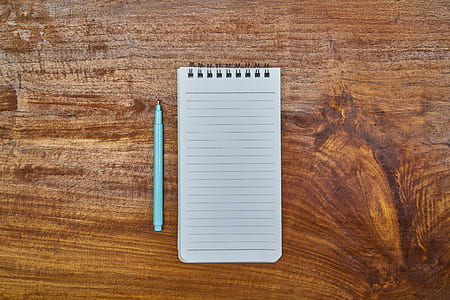 spring notebook and blue ballpoint pen thumbnail