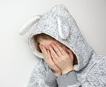 person wearing bunny blanket sleeper thumbnail