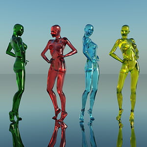 four women figurines on clear surface thumbnail