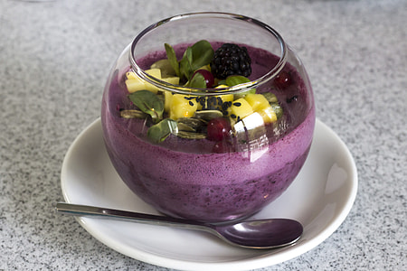 raspberry smoothie in glass cup thumbnail
