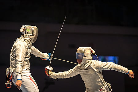 two person doing fencing sport thumbnail