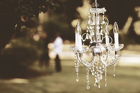 clear glass uplight chandelier thumbnail