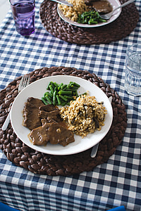 Beef with green beans and vegetables rissotto thumbnail