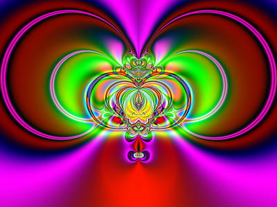 Fractal-based, symmetrical abstract patterned background design thumbnail