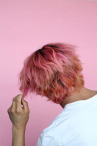 person holding pink hair thumbnail