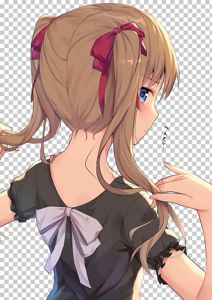 Bunches Anime Moe Long Hair Capelli Anime Girl Png Clipart Free