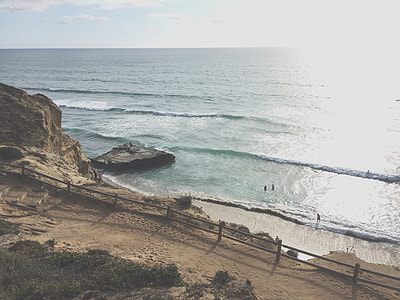 high angle view of people on shore thumbnail