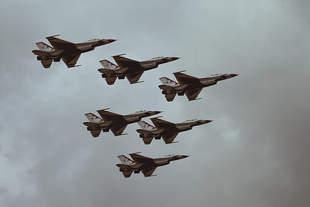 six gray fighter jets thumbnail