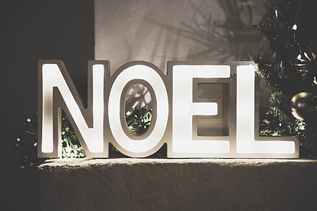 grayscale of Noel cutout signage thumbnail
