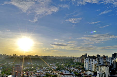 Raw Houses and City Buildings during Dawn thumbnail