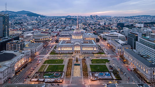 aerial shot of building under dark clouds thumbnail