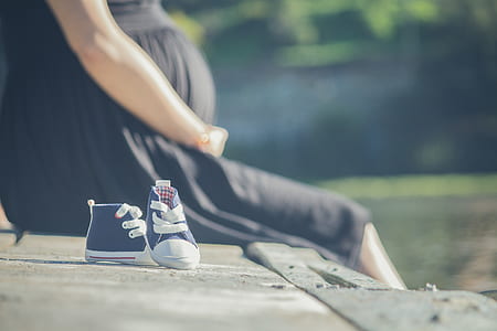 pair of toddler's black-and-white shoes thumbnail