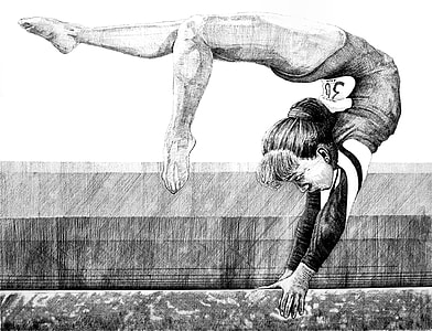 Young Female Gymnast on Balance Beam thumbnail